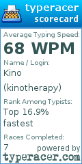 Scorecard for user kinotherapy