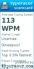 Scorecard for user kneepoo