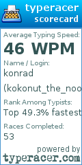 Scorecard for user kokonut_the_noob