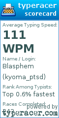 Scorecard for user kyoma_ptsd