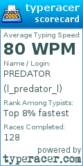 Scorecard for user l_predator_l