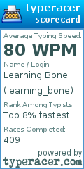 Scorecard for user learning_bone