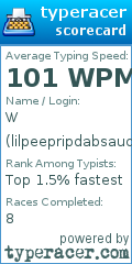 Scorecard for user lilpeepripdabsauce