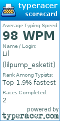 Scorecard for user lilpump_esketit