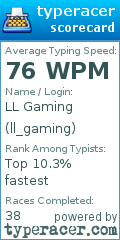 Scorecard for user ll_gaming