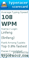 Scorecard for user llinfeng