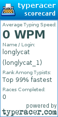 Scorecard for user longlycat_1