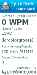 Scorecard for user lordpicagrossa