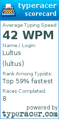 Scorecard for user lultus