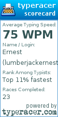 Scorecard for user lumberjackernest