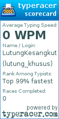 Scorecard for user lutung_khusus