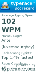 Scorecard for user luxembourgboy