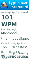 Scorecard for user mahmoodalfaget