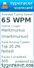 Scorecard for user maritimursus