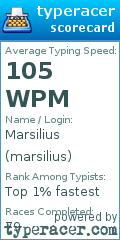 Scorecard for user marsilius