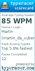 Scorecard for user martin_da_cuber