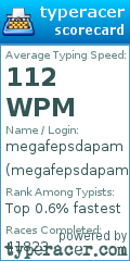 Scorecard for user megafepsdapam