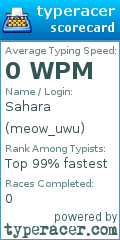Scorecard for user meow_uwu