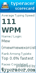 Scorecard for user mewmewexorcist