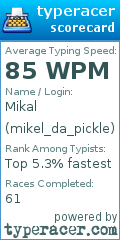 Scorecard for user mikel_da_pickle