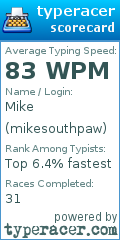 Scorecard for user mikesouthpaw