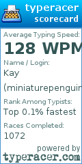 Scorecard for user miniaturepenguin