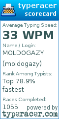 Scorecard for user moldogazy