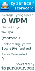 Scorecard for user momogi