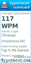 Scorecard for user moomoo134