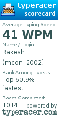 Scorecard for user moon_2002