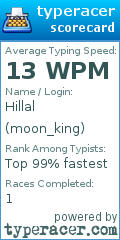 Scorecard for user moon_king