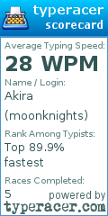 Scorecard for user moonknights