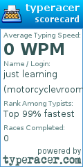 Scorecard for user motorcyclevroom