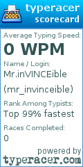 Scorecard for user mr_invinceible