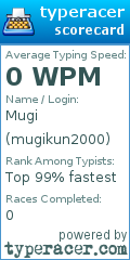 Scorecard for user mugikun2000