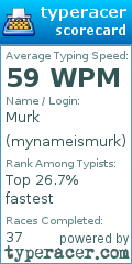 Scorecard for user mynameismurk
