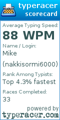 Scorecard for user nakkisormi6000