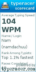 Scorecard for user namdachuu