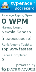 Scorecard for user newbieseboso
