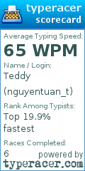 Scorecard for user nguyentuan_t