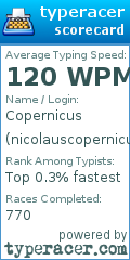 Scorecard for user nicolauscopernicus