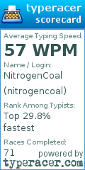 Scorecard for user nitrogencoal