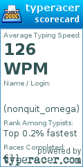 Scorecard for user nonquit_omega