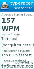 Scorecard for user nonquitmugetsu