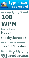 Scorecard for user noobythenoob