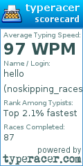Scorecard for user noskipping_races