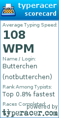 Scorecard for user notbutterchen