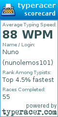 Scorecard for user nunolemos101