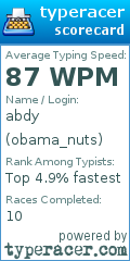 Scorecard for user obama_nuts