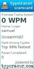 Scorecard for user oceanmist